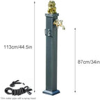 Free Standing Water Column for Home Garden, Outdoor Column Faucet, Garden Hose Holder with Full Copper Faucet, Square Garden Water Column, Stainless Steel(Multi-Colored,113cm/44.5in) - Image 2