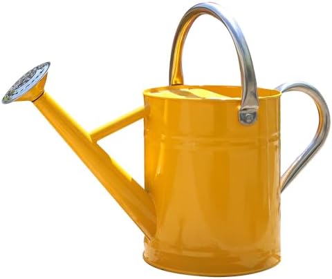 Metal Watering Can, 1 Gallon for Outdoor Garden Plants,Yellow by yourjoy
