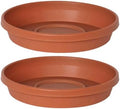 Bloem Terra Plastic Saucer Tray for 14" Terra Planters, Terra Cotta, 2-Pack by Bloem