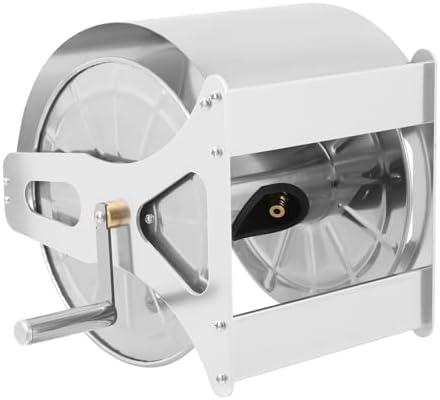 164.04 Feet Garden Hose Reel, 0.63" Wall-mounted Stainless Steel Hose Holder with 360° Rotation Handle & Storage Shelf - Image 6