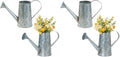 MyGift 5 Inch Small Rustic Galvanized Metal Decorative Vases in Vintage Style Watering Can Design for Dried Flowers and Artificial Plants, Set of 2 - Handcrafted in India (Pack of 2) by MyGiftHome