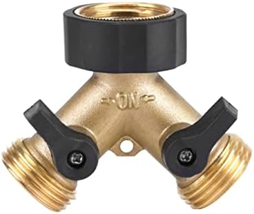 Garden Hose Splitter, Garden Hose Y Valve Connectors Copper Hose Splitter, 2 Way Water Faucet Splitter with Valve by Unknown