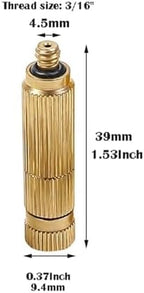 50pcs/pack Misting Nozzles, Brass Replacement Heads for Outdoor Cooling System, High Pressure Atomizing Sprayer with Filter for Patio Lawn, 10/24 UNC(Gold,0.8mm) - Image 2