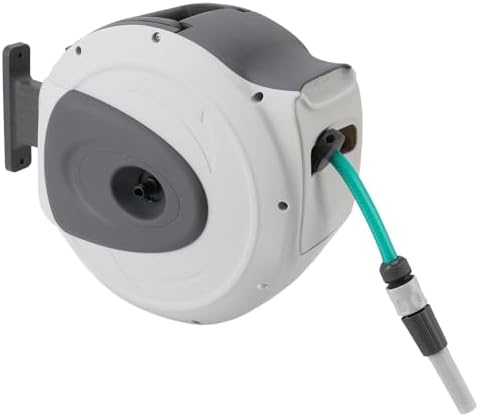 Retractable Garden Hose Reel, 65.6 Feet 1/2 Inch Hose, Any Length Lock, Automatic Rewind Swivel Bracket, Hose Reel - Image 7