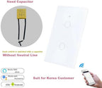 WiFi Smart Life Wall Light Switch EU&US Glass Touch Panel Voice Wireless Remote Control by Voice Control US White 2GANG - Image 3