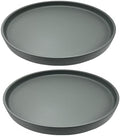 Yukfona Ceramic Plant Saucer Tray 2 Pcs 8 Inch Grey, 8.5" OD x8.15 ID x1 Deep| Fits Flower pots Bottom≤ 8.15", Heavy Duty Glazed Round Planter Drip with Catch Basin for Indoor Outdoor Plants by YUKFONA
