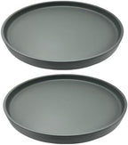 Yukfona Ceramic Plant Saucer Tray 2 Pcs 8 Inch Grey, 8.5" OD x8.15 ID x1 Deep| Fits Flower pots Bottom≤ 8.15", Heavy Duty Glazed Round Planter Drip with Catch Basin for Indoor Outdoor Plants by YUKFONA