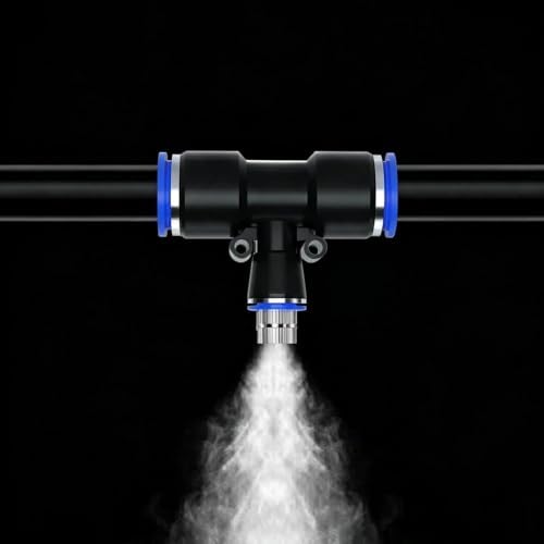 Tubing Drippers Adjustable Misting Cooling System with Pressure Resistant Nozzle, Quick-Connect Design, Ideal for Raised Beds, Lawns, Greenhouses & Outdoor(100m/328ft) by Unknown