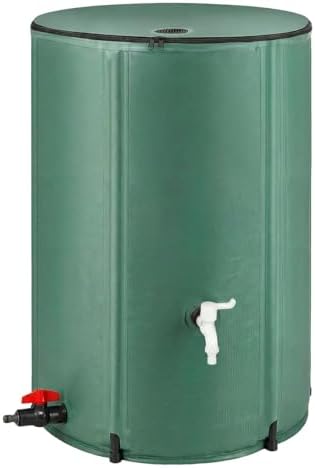 100 Gallon Collapsible Rain Barrel,to Collect Rainwater from Gutter Downspouts, Heavy Duty PVC Rainwater Collection System, with Spigots top Mesh Cover and Overflow Valve,for Garden Lawn Irrigation by Unknown