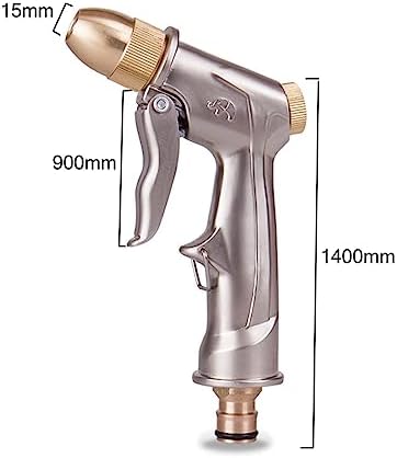 High Pressure Water Gun Metal Adjustable Nozzle Gardening Watering Car Washing Hose Water Gun Brass Sprayer(Yellow) - Image 3