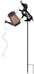 Solar Watering Can Light Dog Stake 37in Garden Waterfall LED Outdoor Art by Unknown