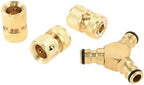For Solid Brass Y Piece Junction with Quick Connectors kit Garden Hose Splitter for 13mm 1/2" and 15mm 5/8" for Anti-leak - Image 3