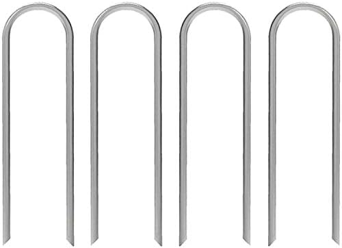 AAGUT U Shaped Garden Stakes 6 Inch, Galvanized Landscape Staples for Tube by AAGUT
