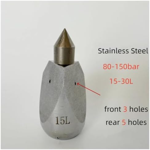 High Pressure Sewer Jetter Cleaning Nozzle - 3/8" Female Thread, Stainless Steel, 50-300 Bar, 15-30L/min Flow Rate, 3 Forward & 5 Backward Holes for Efficient Pipe(1l2 15L 80bar) - Image 5