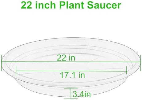 2 Pack of 22 inch Plant Saucer, Large Plant Tray, Heavy Sturdy Plant Drainage Tray for Indoors, Bird Bath Bowls, Sturdy 18 inch Plastic Pot Tray for Planter 19 20 21"(Gray) - Image 2