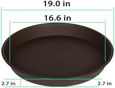 2 Pack of 18 19 inch Plant Saucer Drip Tray (16.6 inch Base), Heavy Duty Deep Plant Saucers for Pots, Plastic Flower Planter Water Trays for Indoors Outdoor (19", Dark Brown) - Image 2