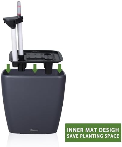Dexceder 15x14 Self Watering Planter with Wheels (Slate Gray Matte) - Image 4