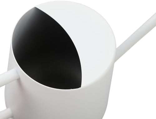 Small Watering Can for Indoor Plants Wood Handle Long Spout Water Can for Garden Flower (White) - Image 4