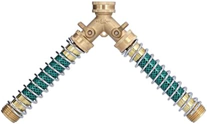Hose Splitter 2 Way Brass Heavy Duty Water Hose Connector, Leakproof Garden Hose Splitter with Hose Protector and Rubber Washers, NPT 3/4 Inch for Faucet and Sprinkler - Image 4
