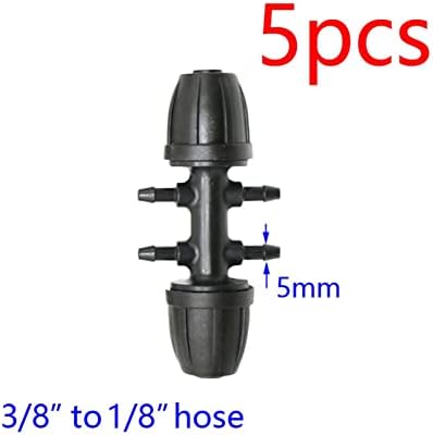 Xiaochen Garden Plumbing Hose Adapter 3/8" to 1/4" Hose Connector Tee Manifold Elbow End Plug Repair 8/11 to 1/8" 4/7 Mm Barb Reducer 5 Pieces (Color : 4 Way 1I8) - Image 2