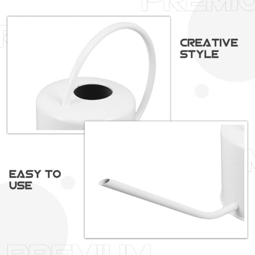 Stainless Steel Potted Watering Can 1.3 L Long Spout White Xmas - Image 3