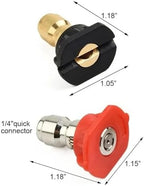 1/4" Brass Quick Connect Nozzle Set, Pressure Washer Hose Adapter with Adjustable Valve for Car Wash(Single Base) - Image 3