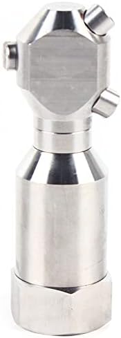 1" Cleaning Nozzle, 360° Rotating Spray Nozzle, 303 Stainless Steel Washing Nozzle, 50L/Min Flow High Pressure Continuous Rotary Washer Nozzle for Barrel Tank Cleaning by Milzeone