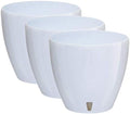 Gardenera 7.9" Deco Self Watering Pots for Indoor Plants in White (Set of 3) - Decorative Flower Pot with Water Level Indicator and Drainage Cartridge for All House Plants, Flowers and Herbs by Gardenera