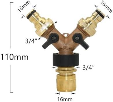 Hoses Connector Brass 3/4 Threaded 4-Way Garden Faucet Manifold Water Pipe 4-Way Manifold Female 3/4 Irrigation Valve 1 pc(K) - Image 2