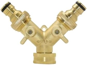 Garden Tap Splitter Brass Garden Hose Splitter 2 Way Tap Y Type Watering Connector Garden Tap for Outdoor Faucet for Outdoor (B) by Unknown