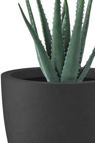 Kante Set of 3 Black Concrete Bowl Planters 18" 14" 18" Dia - Image 3