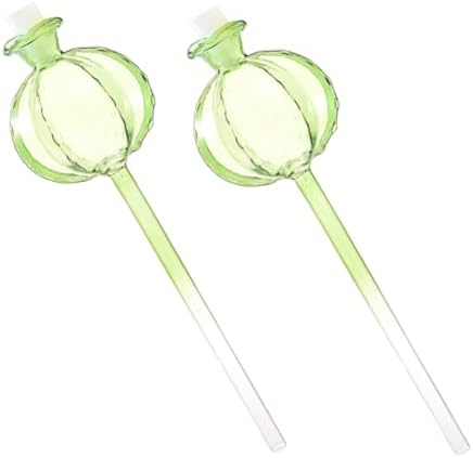 2pcs Cactus Shaped Glass Self Watering Stakes for Plants by VINTORKY