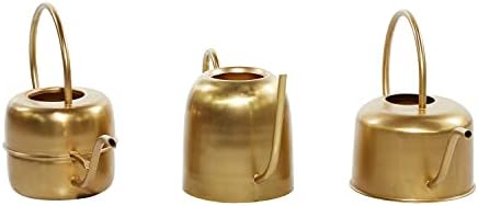 Deco 79 Metal Watering Can Indoor Outdoor Planter Small Planter Pot, Set of 3 Planters 7", 8", 9" H, Gold - Image 3