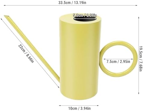 Metal Watering Can for Indoor Plants Cute Stainless Steel Pot with Long Spout No Spills Gentle Flowing Outdoor Garden Flower Decorative (Yellow) - Image 4