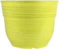 Garden Elements Indoor/Outdoor Glazed Brushed Happy Plastic Planter, Large, Bright Yellow, 15" by GardenElements