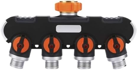 Water Tap Splitter, Garden Hose Splitter 2-Way 4-Way Black 1/2" to 3/4" Thread Quick Connector(Black-4 Way) by Unknown