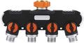 Water Tap Splitter, Garden Hose Splitter 2-Way 4-Way Black 1/2" to 3/4" Thread Quick Connector(Black-4 Way) by Unknown