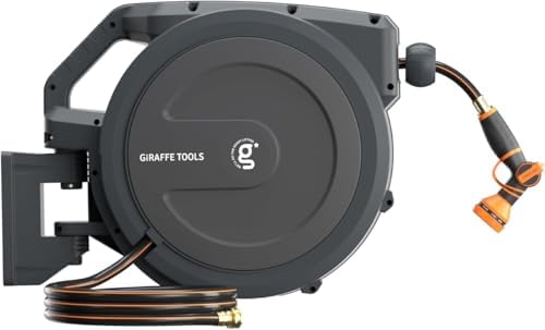 Giraffe Tools Retractable Garden Hose Reel Auto Rewind Wall Mount 1/2"100FT by GiraffeTools