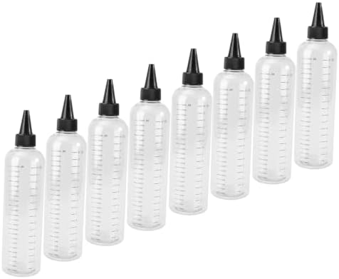 8 Pack Graduated Fine Tip Squeeze Bottles 17oz PET Refillable by Unknown