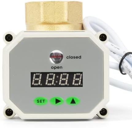 U.S. Solid 1 in Motorized Ball Valve with Programmable Auto On-Off Cycle Timer, 2-Way Brass Electric Actuator, 00:00:00-99:59:59 Timing, IP67, AC/DC 9-24 V, NPT, for Water and Air - Image 6