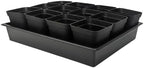 RooTrimmer 3.5 inch (9CM) Square Nursery Pots 60pcs, Sturdy Seedlings Trays 5 Pcs, Seeds Starter Germination Tray, Microgreenings Planter Nursery Propagation 5 Sets by RooTrimmer