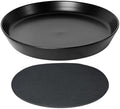 Ceramic Plant Saucer Tray 9 10 11 Inch Black, 11.3" OD x9.7 ID x1.8 Deep| Round Sturdy Heavy Duty Glazed Bevel Planter Drip Flower pots with Catch Basin for Indoor Outdoor Plants by Unknown