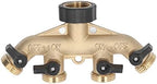 Garden Hose Faucet Manifold Splitter 4 Way for US Standard 3/4 Inch Thread, Heavy Duty Brass Water Pipe Distributor with Individual Ball Valve Control for Leak Prevention and Flow (US Plug) - Image 7
