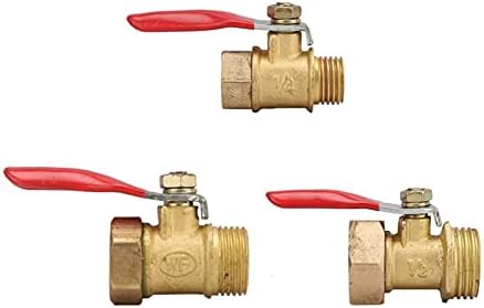 Hose Connector Adapter 1/2" Male To Female Threaded Brass Ball Valve Agriculture Garden Water Pipe Switch Water Flow Water Stop Connector 2 Pieces (Color : Silver) - Image 7