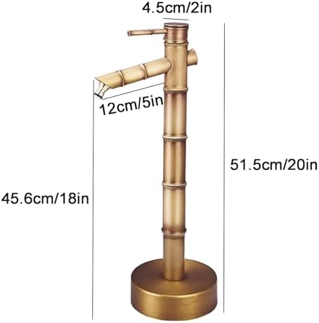 Outdoor Brass Water Column, Retro Bamboo Style Cold Water Tap, Brass Tap Post Adjustable Height Rust-Resistant Freezing for Backyard, Patio, Garden(Size:51.5cm/20in) - Image 2