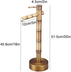 Outdoor Brass Water Column, Retro Bamboo Style Cold Water Tap, Brass Tap Post Adjustable Height Rust-Resistant Freezing for Backyard, Patio, Garden(Size:51.5cm/20in) - Image 2