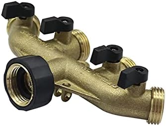 Spray Water Connection 3/4" Threaded Brass American/European Valved Four-way Distributor Garden Irrigation Watering Fitting Faucet Connector (Color : European Standard) by Unknown
