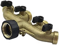 Garden Plumbing Adapter 3/4" Threaded Brass American/European Valved Four-Way Distributor Garden Irrigation Watering Fitting Faucet Connector (Color : European Standard) by XINHUIPART