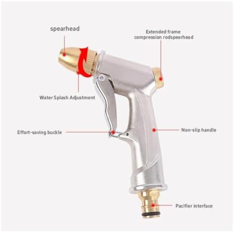 Metal Brass Nozzle High Pressure Spray Gun Garden Hose Pipe Water for Lawn Wash Sprinkler Sprayer Adjustable Tool(Water gun 2PCS) - Image 4