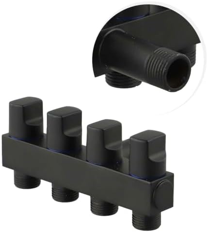Brass Garden Hose Splitter 4 Outlet - Leak for proof Water Distributor with Flow Control Valves - Outdoor Faucet Manifold for Lawn Watering - 3/4 Inch Connection Black(Black) - Image 7
